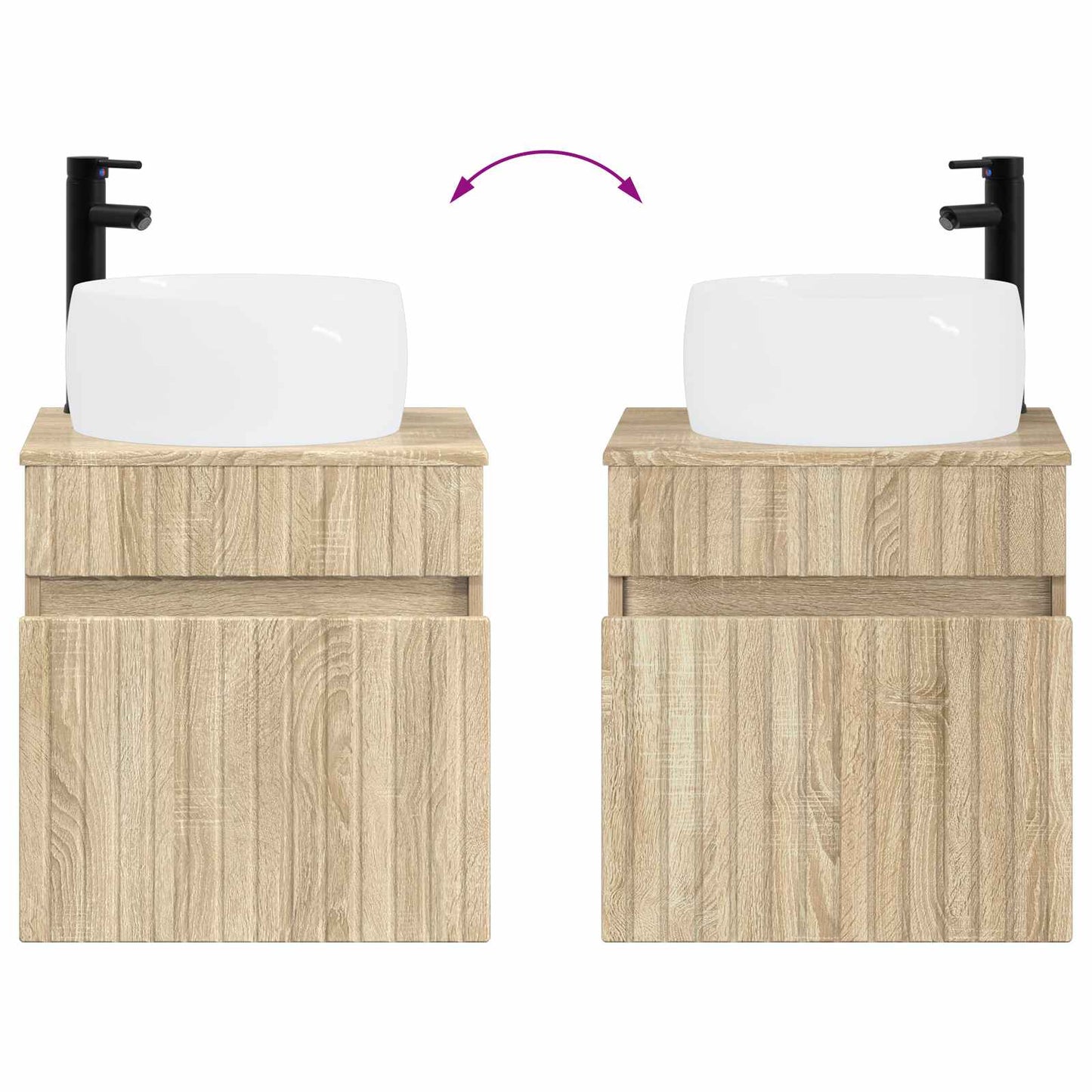 Badkamerkastenset 3 st Sonoma Eiken 49 x 44,5 x 66 cm