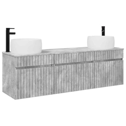 Badkamerkastenset 3 st Betongrijs 49 x 44,5 x 66 cm