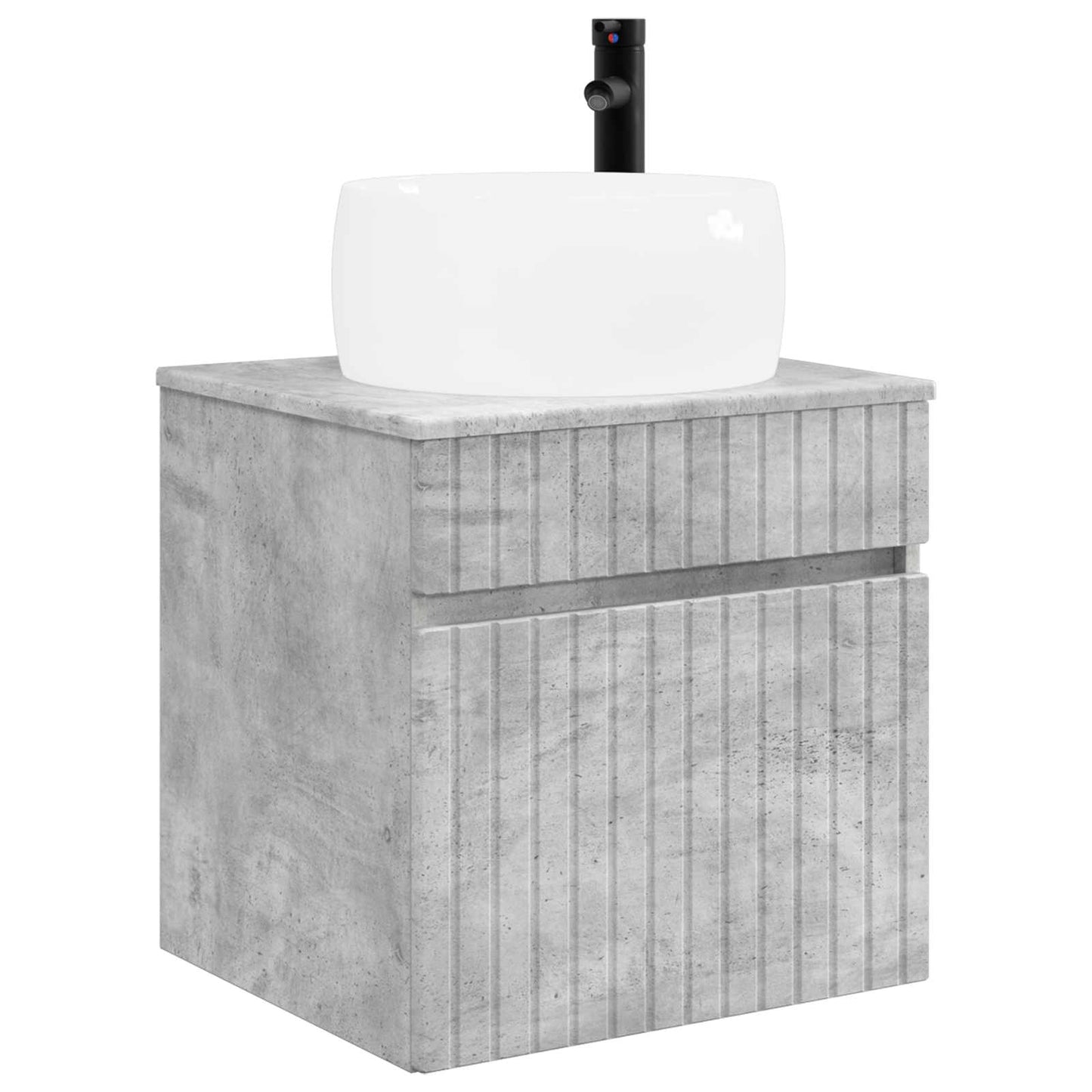 Badkamerkastenset 3 st Betongrijs 49 x 44,5 x 66 cm