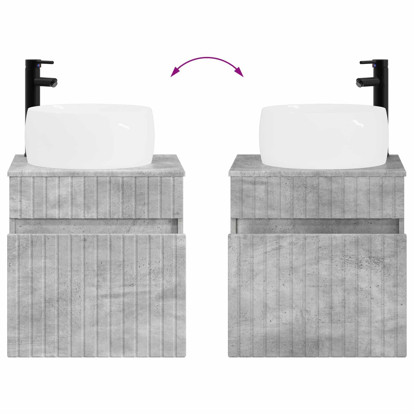 Badkamerkastenset 3 st Betongrijs 49 x 44,5 x 66 cm