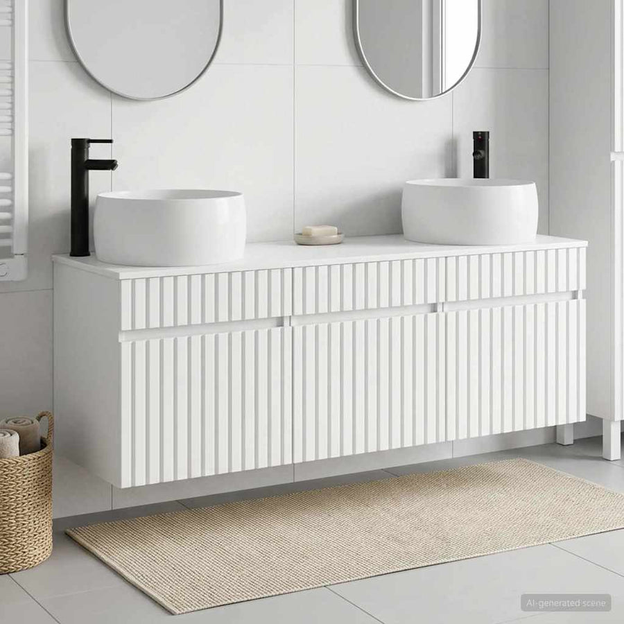 Badkamerkastenset 3 st Hoogglans Wit 49 x 44,5 x 66 cm