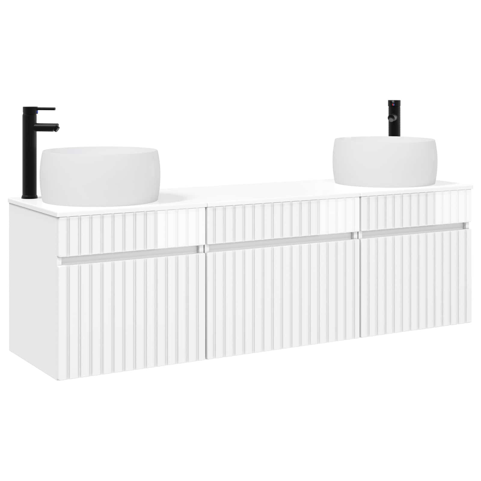 Badkamerkastenset 3 st Hoogglans Wit 49 x 44,5 x 66 cm