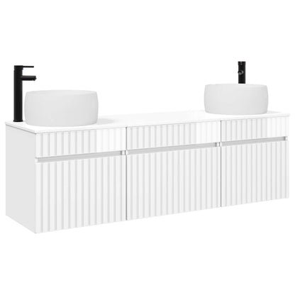 Badkamerkastenset 3 st Hoogglans Wit 49 x 44,5 x 66 cm