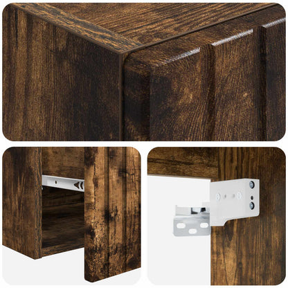 Badkamerkastenset 3 st Gerookt eiken 49 x 44,5 x 66 cm