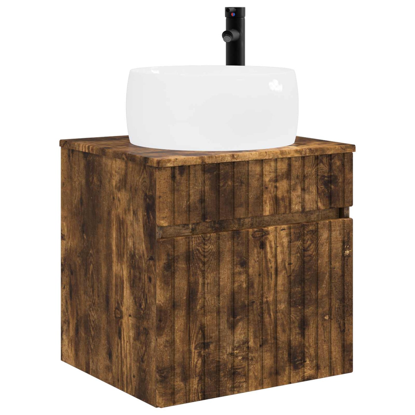 Badkamerkastenset 3 st Gerookt eiken 49 x 44,5 x 66 cm