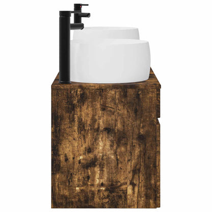 Badkamerkastenset 3 st Gerookt eiken 49 x 44,5 x 66 cm