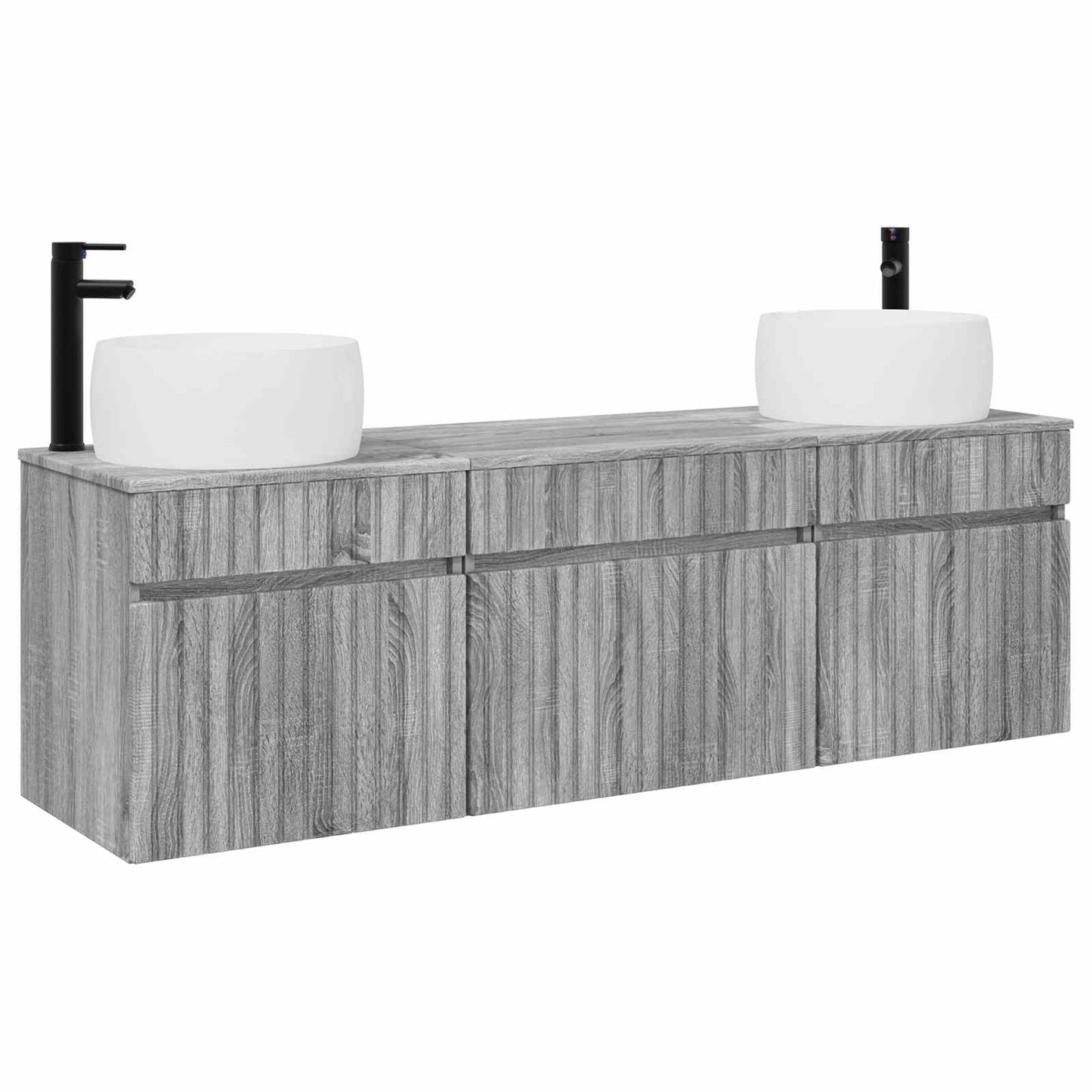 Badkamerkastenset 3 st Grijs Sonoma 49 x 44,5 x 66 cm