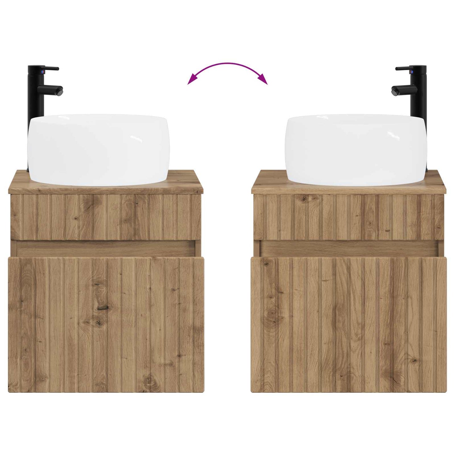 Badkamerkastenset 3 st Artisanaal eiken 49 x 44,5 x 66 cm