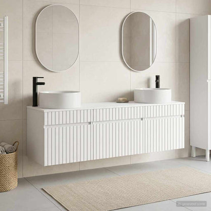 Badkamerkastenset 3 st Wit 49 x 44,5 x 65,5 cm Bewerkt hout