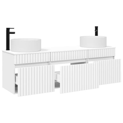 Badkamerkastenset 3 st Wit 49 x 44,5 x 65,5 cm Bewerkt hout