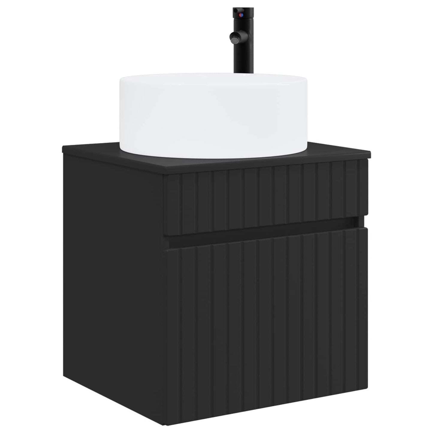 Badkamerkastenset 3 st Zwart 49 x 44,5 x 65,5 cm Bewerkt hout