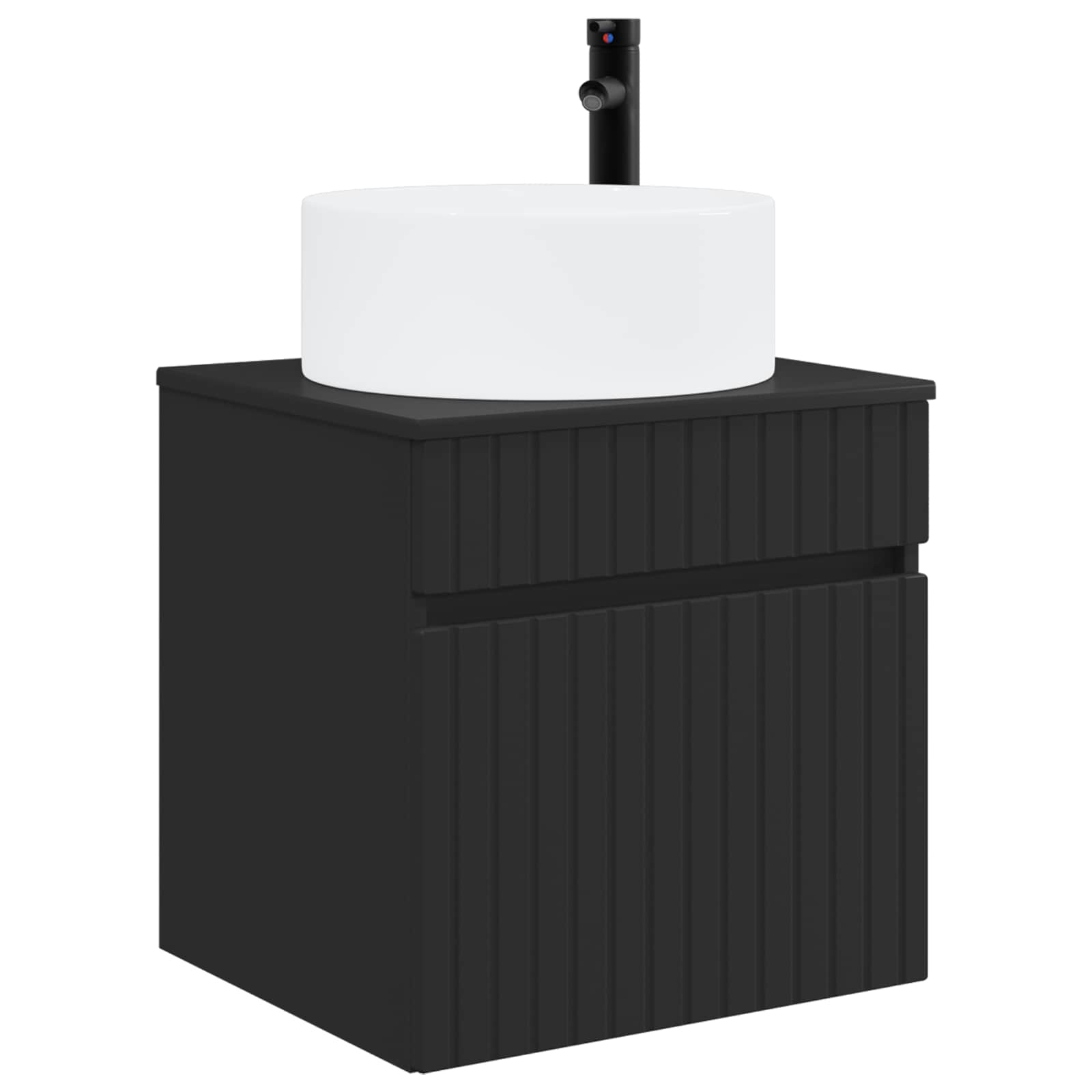 Badkamerkastenset 3 st Zwart 49 x 44,5 x 65,5 cm Bewerkt hout