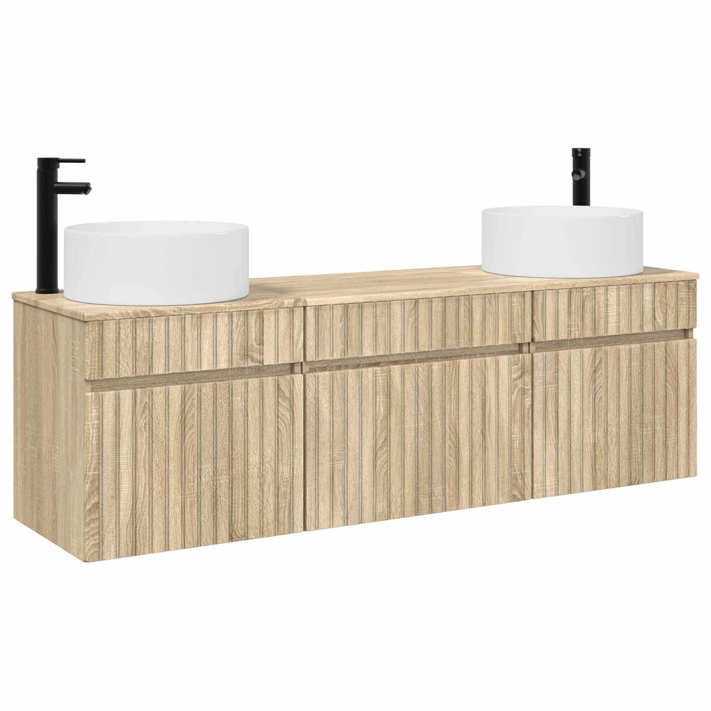 Badkamerkastenset 3 st Sonoma Eiken 49 x 44,5 x 65,5 cm