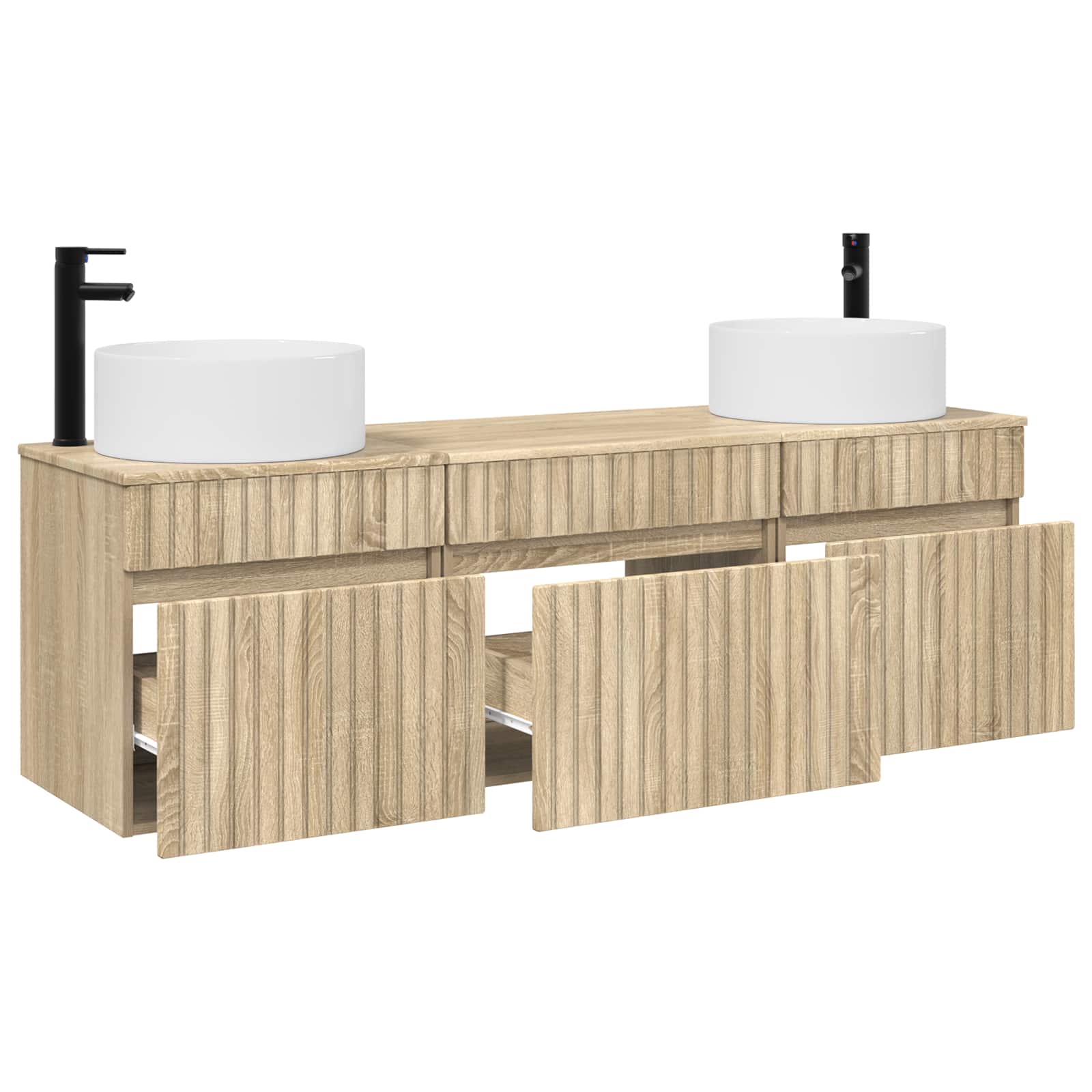 Badkamerkastenset 3 st Sonoma Eiken 49 x 44,5 x 65,5 cm