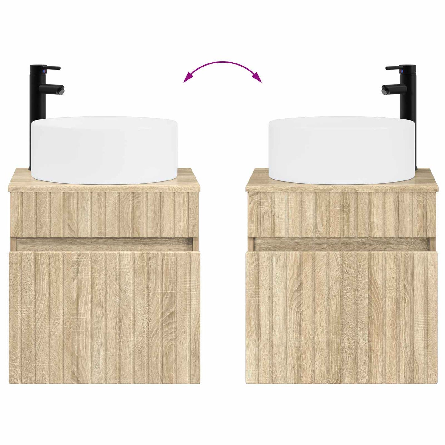 Badkamerkastenset 3 st Sonoma Eiken 49 x 44,5 x 65,5 cm