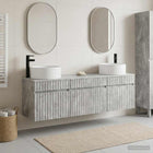 Badkamerkastenset 3 st Betongrijs 49 x 44,5 x 65,5 cm