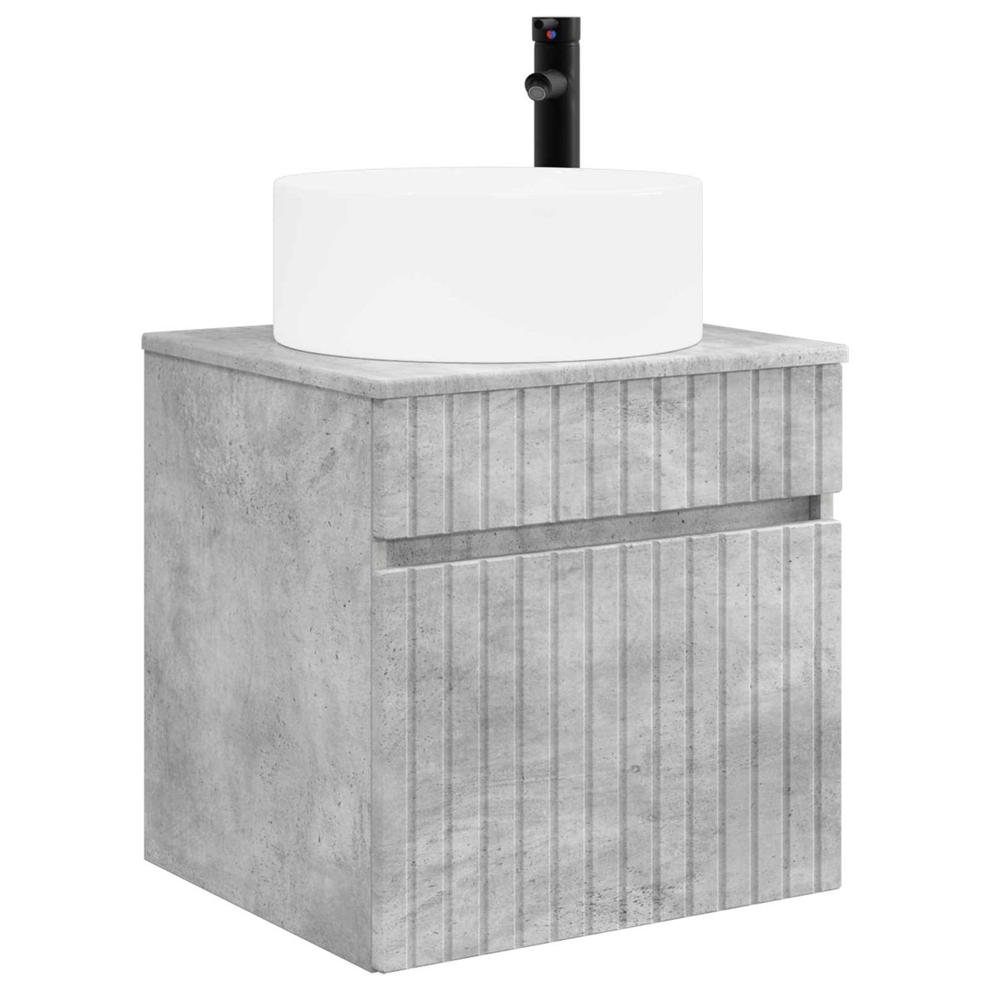 Badkamerkastenset 3 st Betongrijs 49 x 44,5 x 65,5 cm