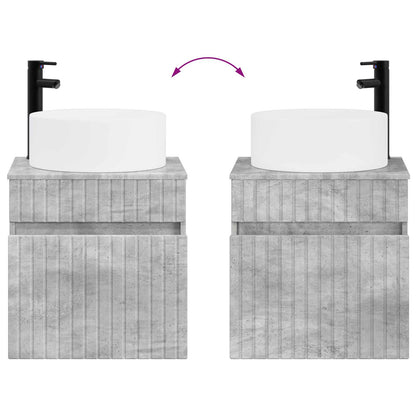 Badkamerkastenset 3 st Betongrijs 49 x 44,5 x 65,5 cm