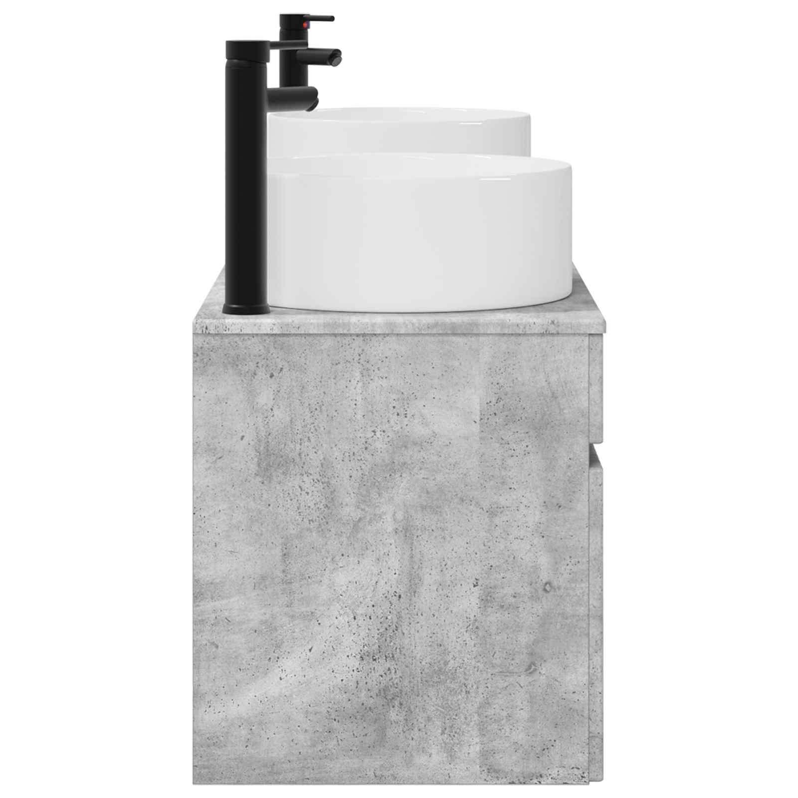 Badkamerkastenset 3 st Betongrijs 49 x 44,5 x 65,5 cm
