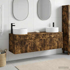 Badkamerkastenset 3 st Gerookt eiken 49 x 44,5 x 65,5 cm