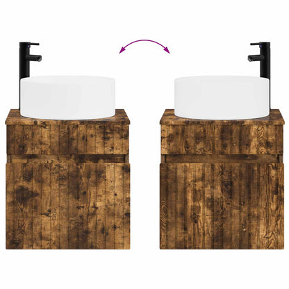 Badkamerkastenset 3 st Gerookt eiken 49 x 44,5 x 65,5 cm