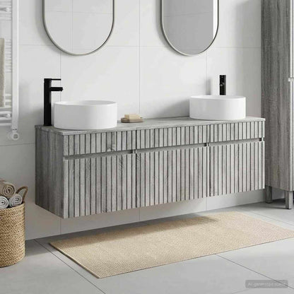 Badkamerkastenset 3 st Grijs Sonoma 49 x 44,5 x 65,5 cm
