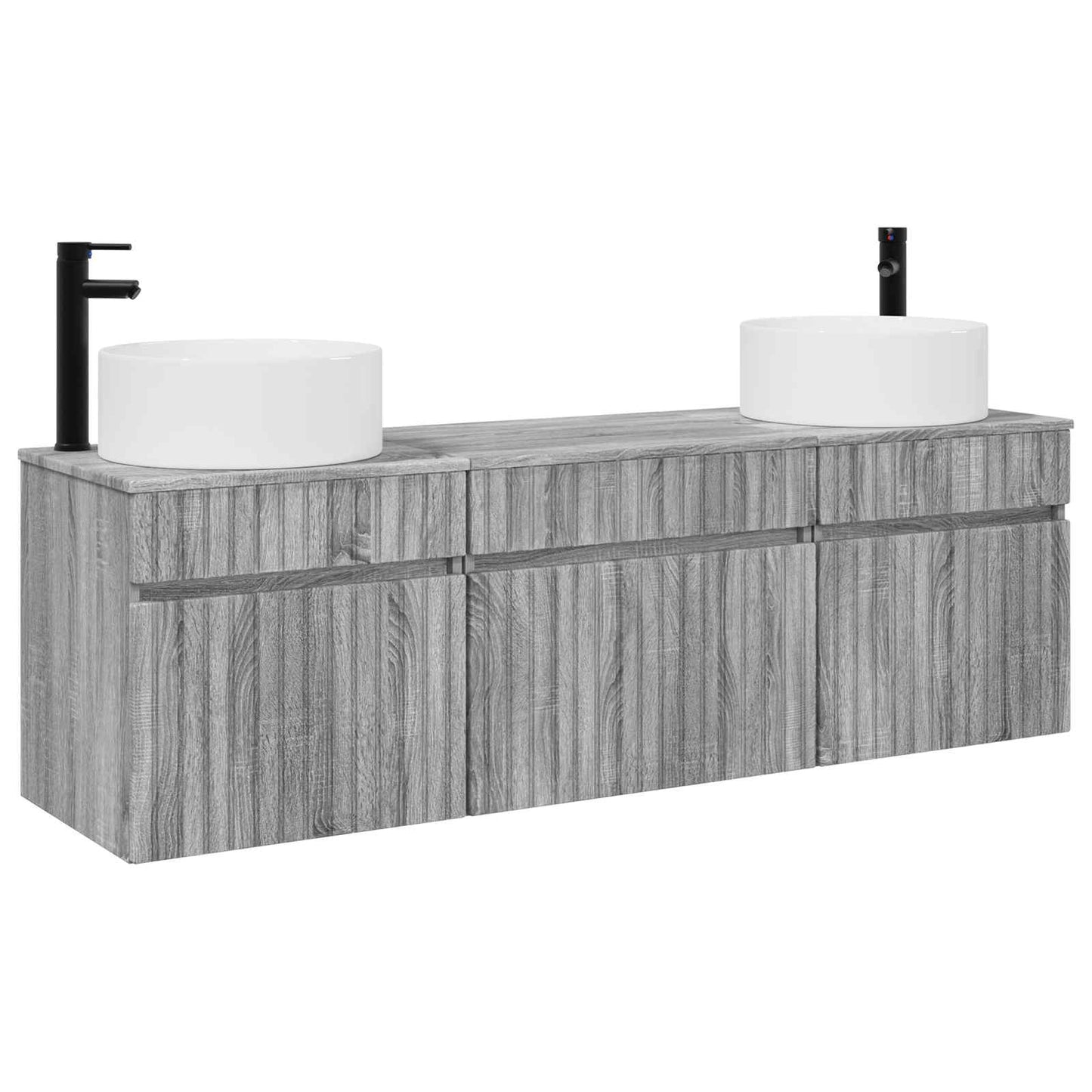 Badkamerkastenset 3 st Grijs Sonoma 49 x 44,5 x 65,5 cm
