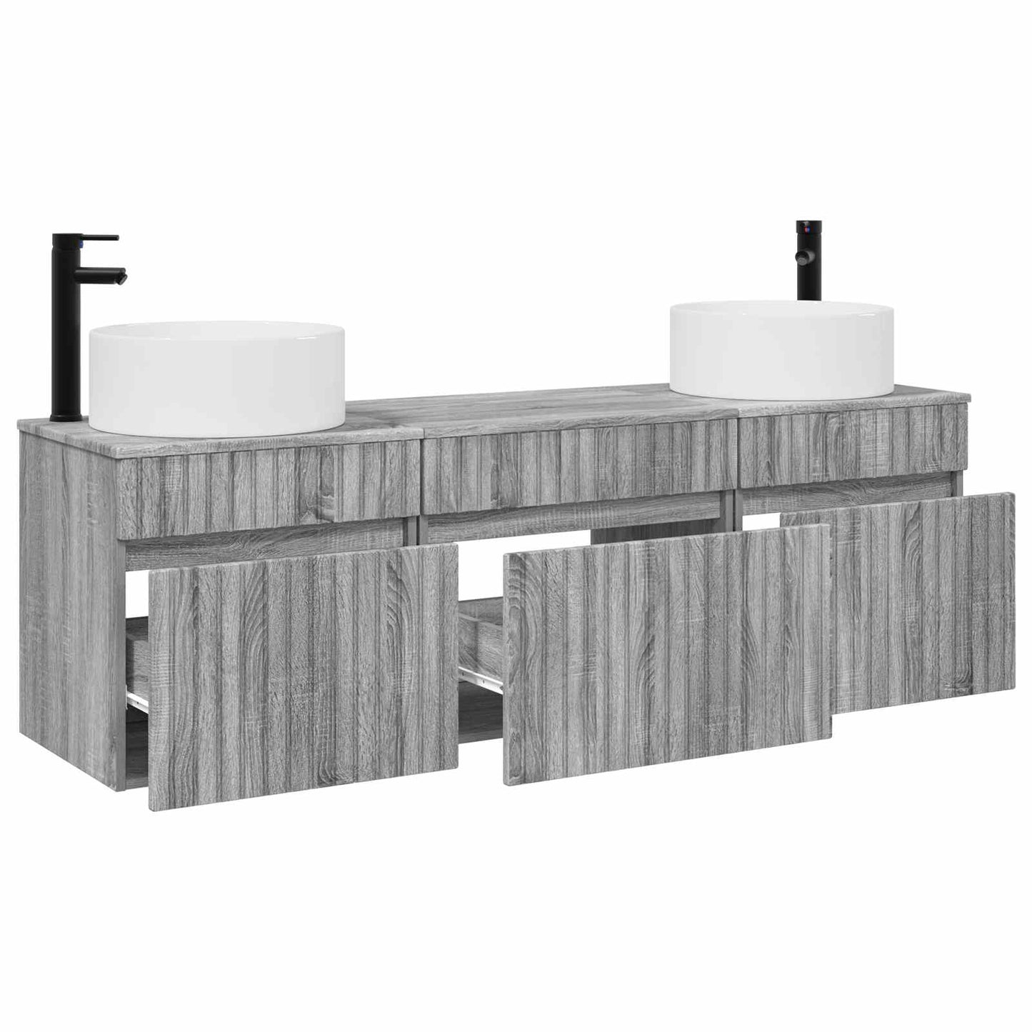 Badkamerkastenset 3 st Grijs Sonoma 49 x 44,5 x 65,5 cm