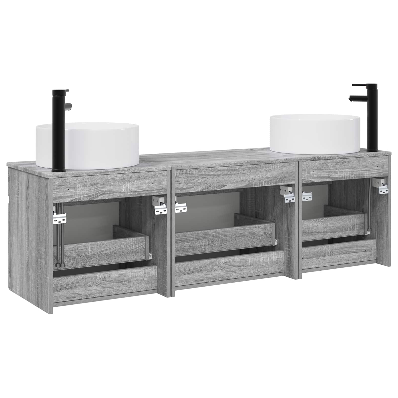Badkamerkastenset 3 st Grijs Sonoma 49 x 44,5 x 65,5 cm