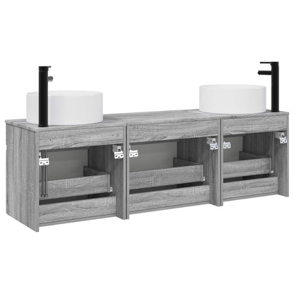 Badkamerkastenset 3 st Grijs Sonoma 49 x 44,5 x 65,5 cm