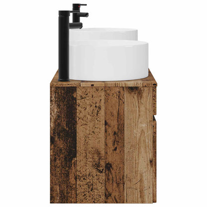 Badkamerkastenset 3 st Oud hout 49 x 44,5 x 65,5 cm