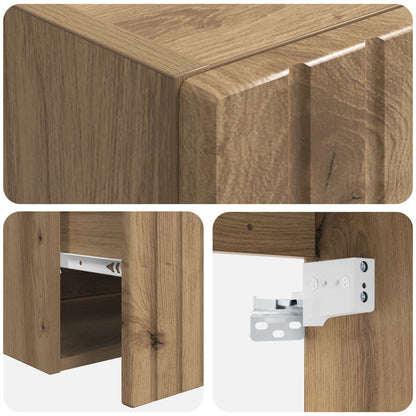 Badkamerkastenset 3 st Artisanaal eiken 49 x 44,5 x 65,5 cm