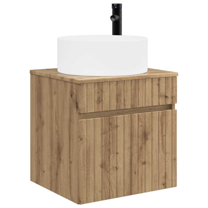 Badkamerkastenset 3 st Artisanaal eiken 49 x 44,5 x 65,5 cm