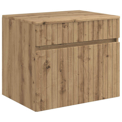 Badkamerkastenset 3 st Artisanaal eiken 49 x 44,5 x 65,5 cm