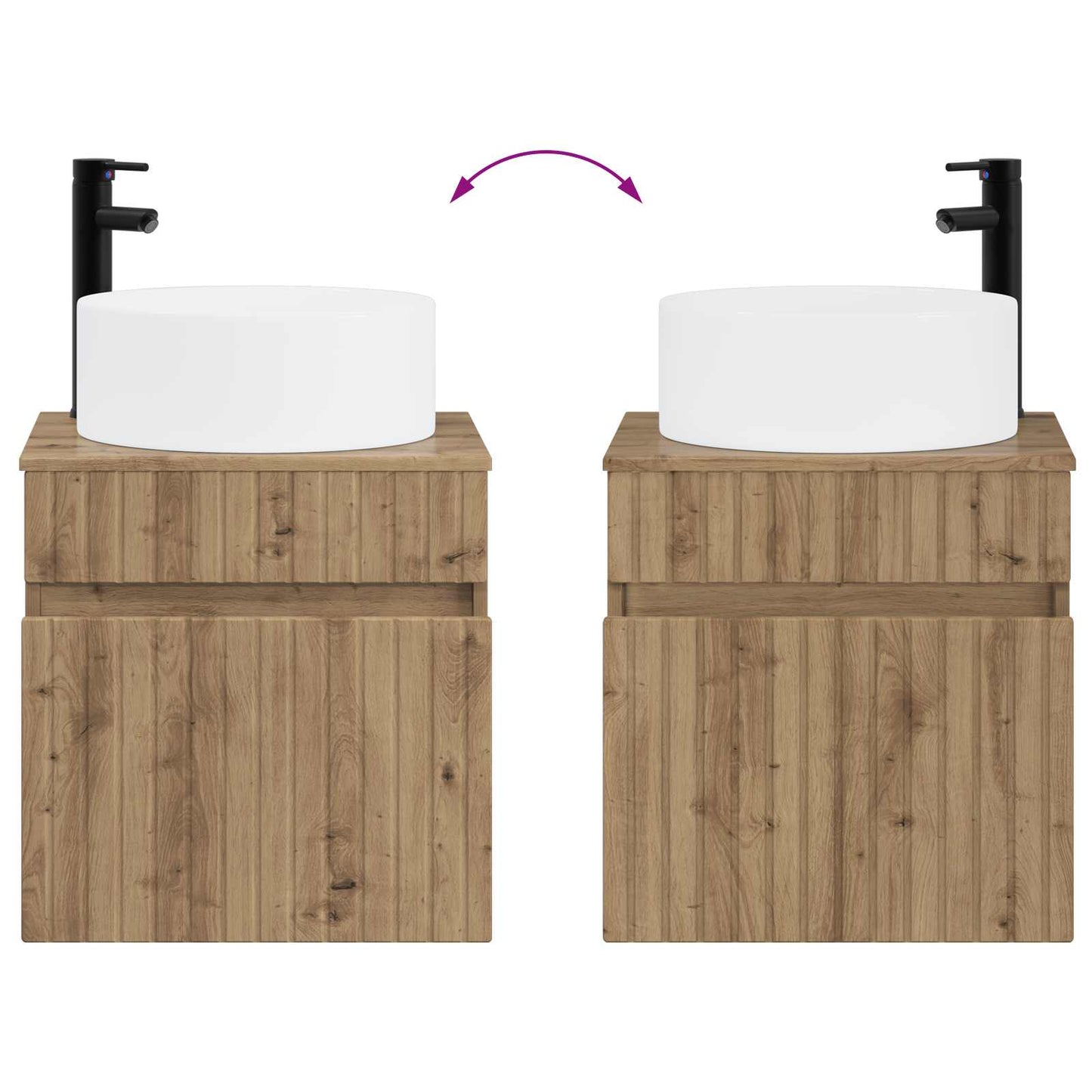 Badkamerkastenset 3 st Artisanaal eiken 49 x 44,5 x 65,5 cm