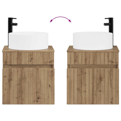 Badkamerkastenset 3 st Artisanaal eiken 49 x 44,5 x 65,5 cm