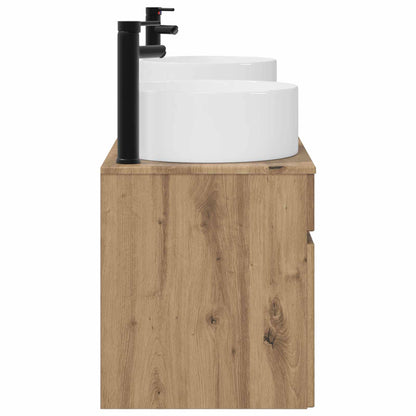 Badkamerkastenset 3 st Artisanaal eiken 49 x 44,5 x 65,5 cm