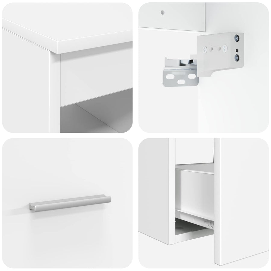 Badkamerkastenset 3 st Wit 49,5 x 35 x 63 cm Bewerkt hout