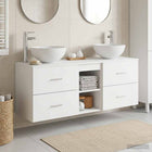 Badkamerkastenset 3 st Wit 49,5 x 35 x 63 cm Bewerkt hout