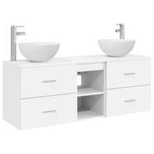 Badkamerkastenset 3 st Wit 49,5 x 35 x 63 cm Bewerkt hout
