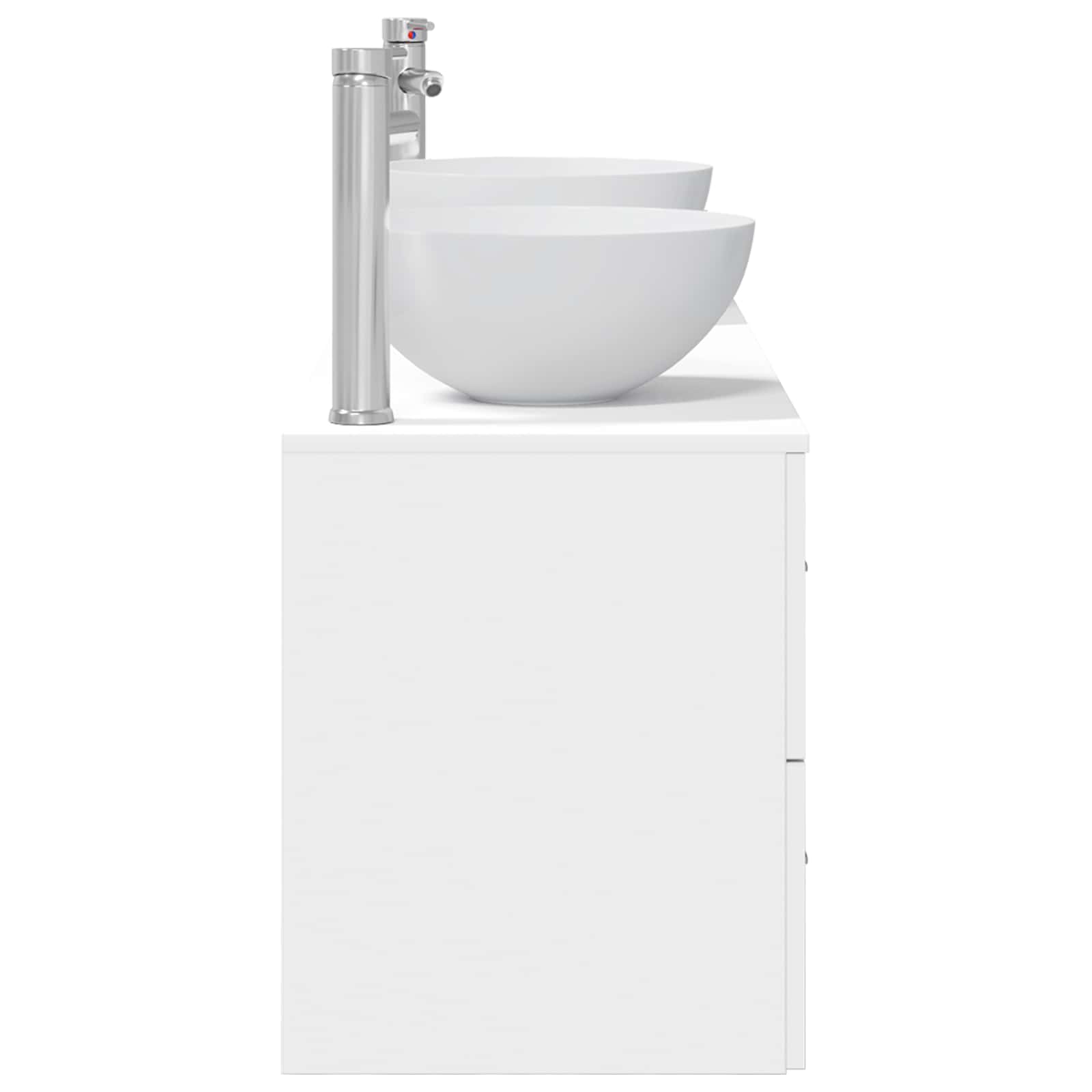 Badkamerkastenset 3 st Wit 49,5 x 35 x 63 cm Bewerkt hout