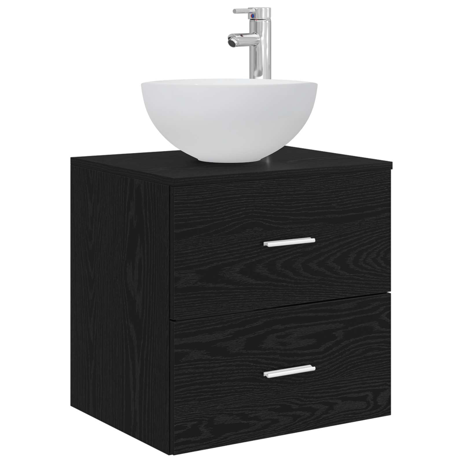 Badkamerkastenset 3 st Zwart eiken 49,5 x 35 x 63 cm