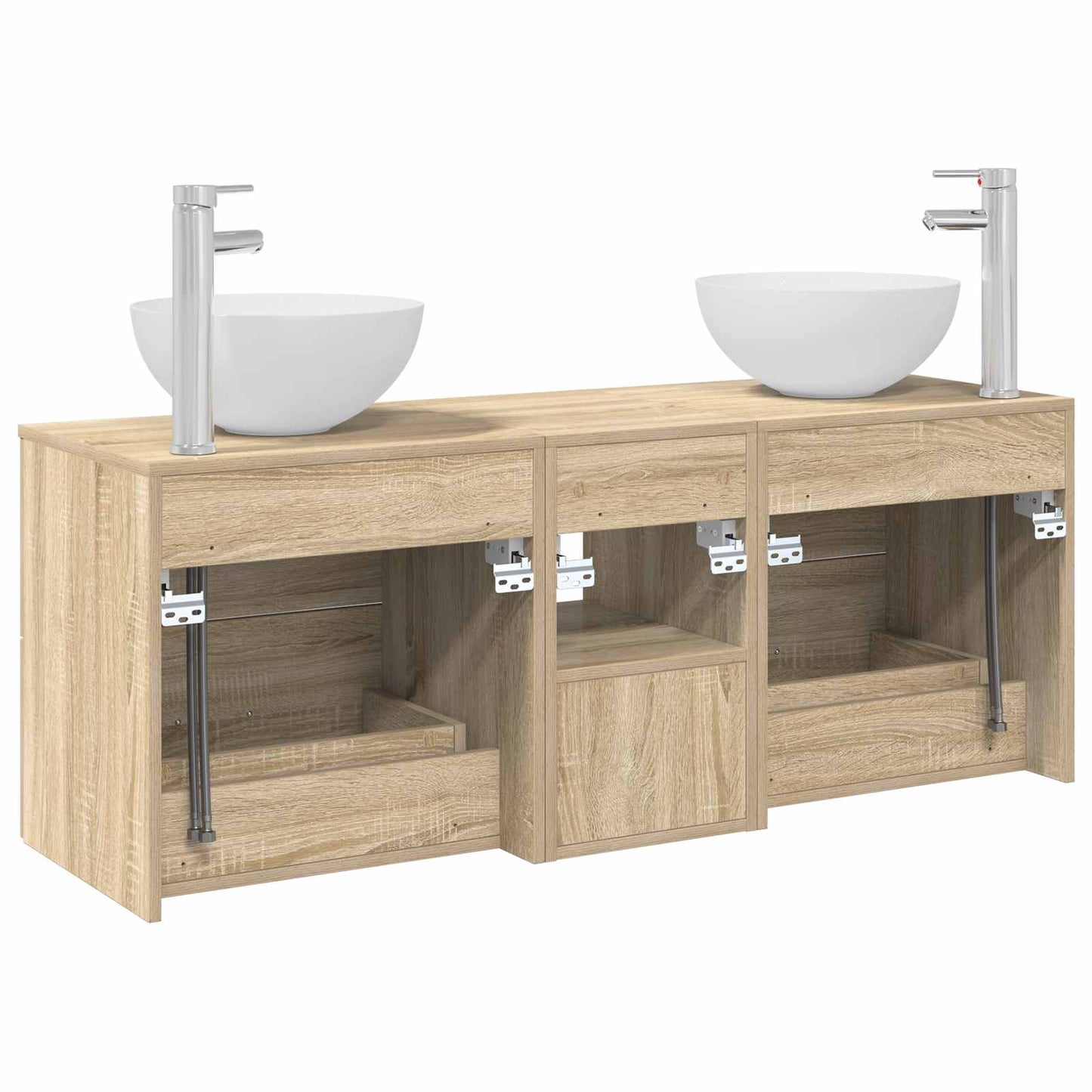 Badkamerkastenset 3 st Sonoma Eiken 49,5 x 35 x 63 cm