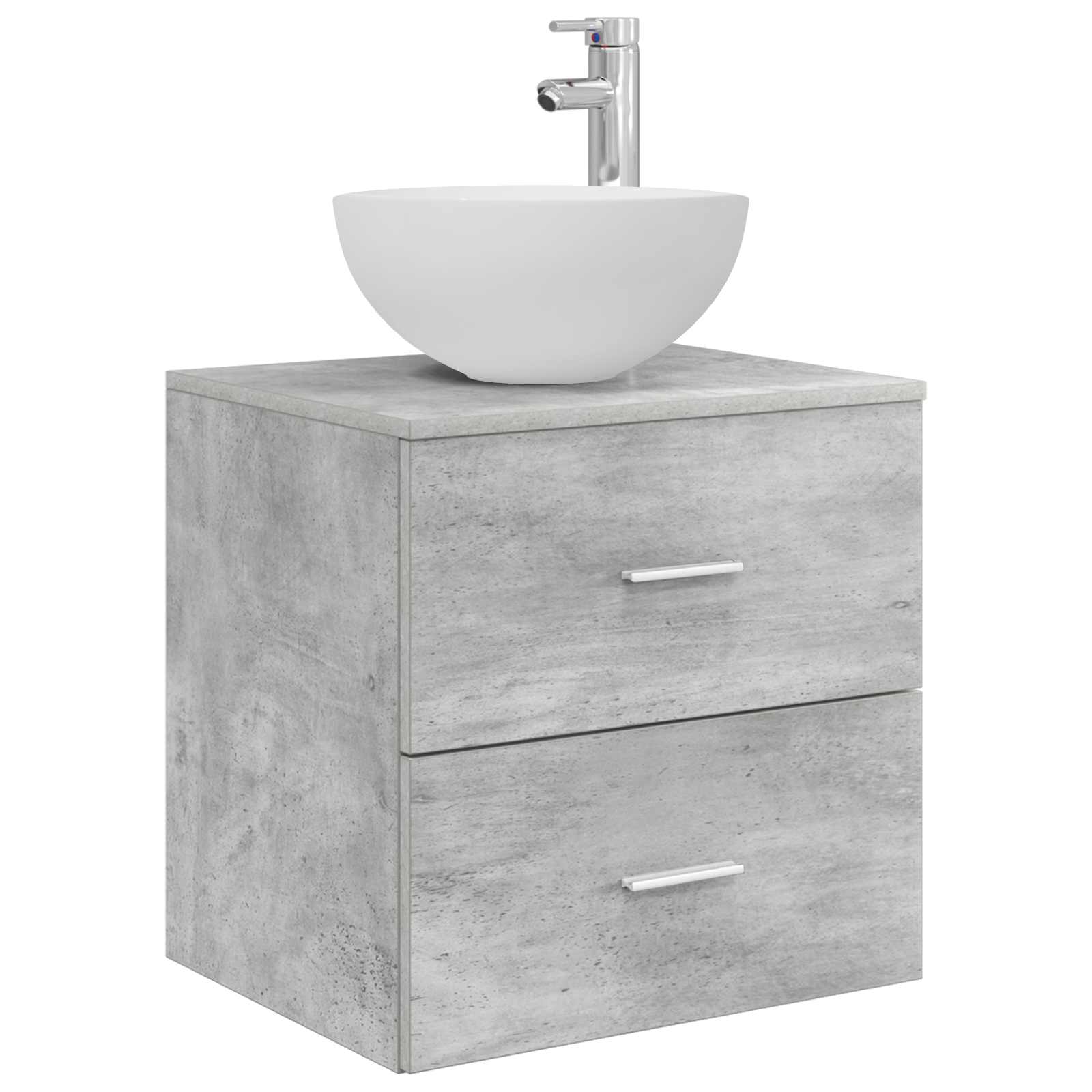 Badkamerkastenset 3 st Betongrijs 49,5 x 35 x 63 cm