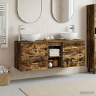 Badkamerkastenset 3 st Gerookt eiken 49,5 x 35 x 63 cm