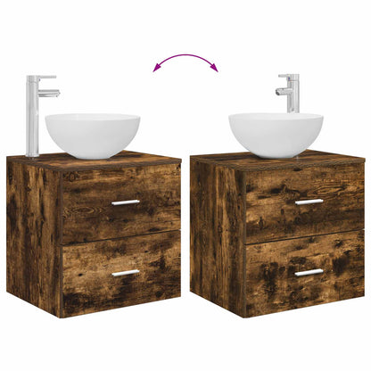 Badkamerkastenset 3 st Gerookt eiken 49,5 x 35 x 63 cm