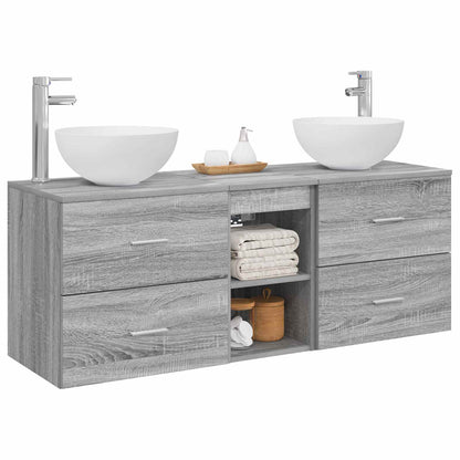 Badkamerkastenset 3 st Grijs Sonoma 49,5 x 35 x 63 cm