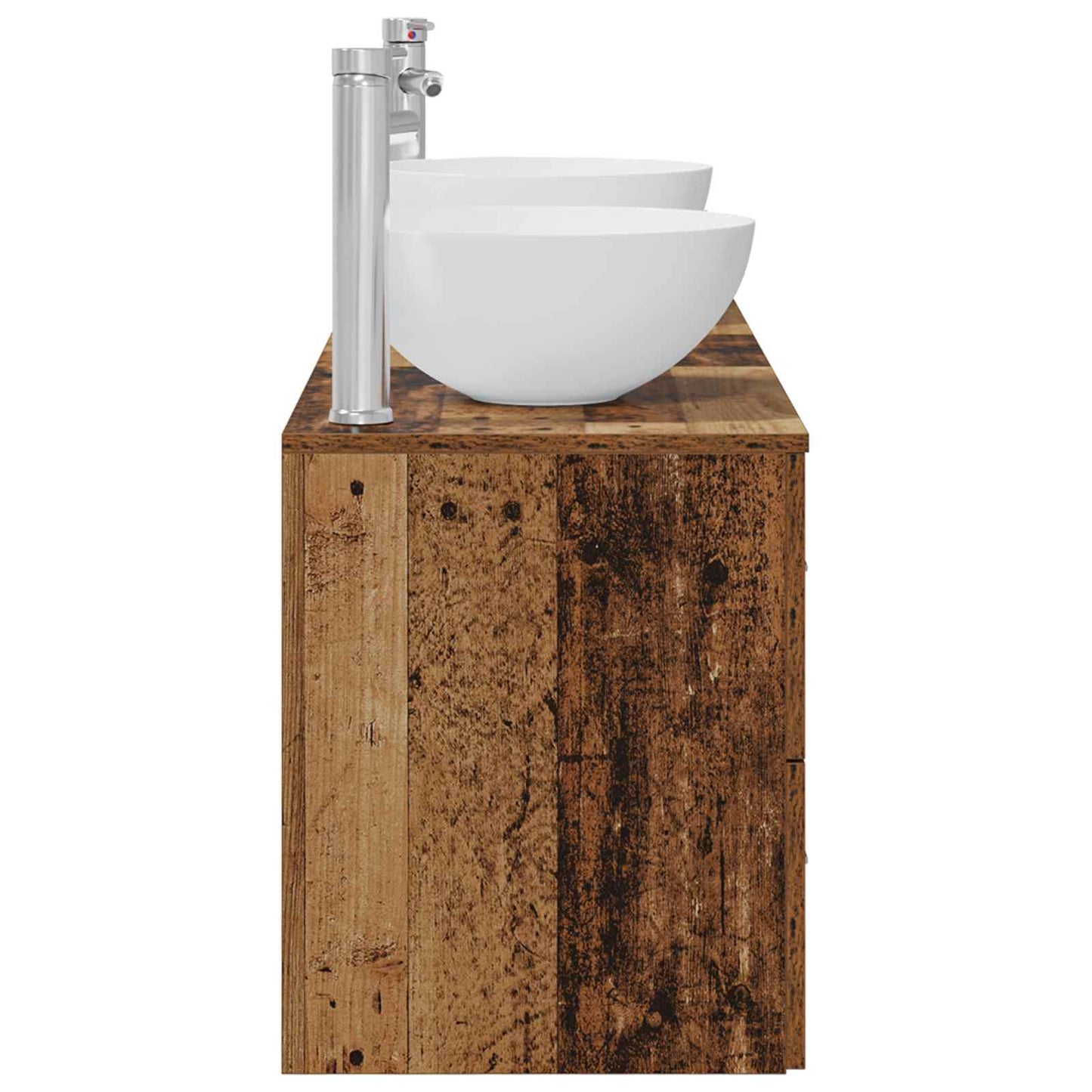 Badkamerkastenset 3 st Oud hout 49,5 x 35 x 63 cm Bewerkt hout