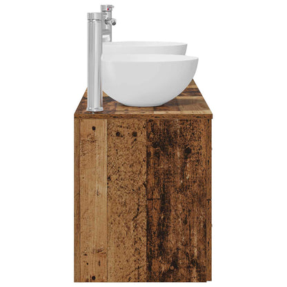 Badkamerkastenset 3 st Oud hout 49,5 x 35 x 63 cm Bewerkt hout