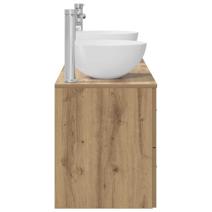 Badkamerkastenset 3 st Artisanaal eiken 49,5 x 35 x 63 cm